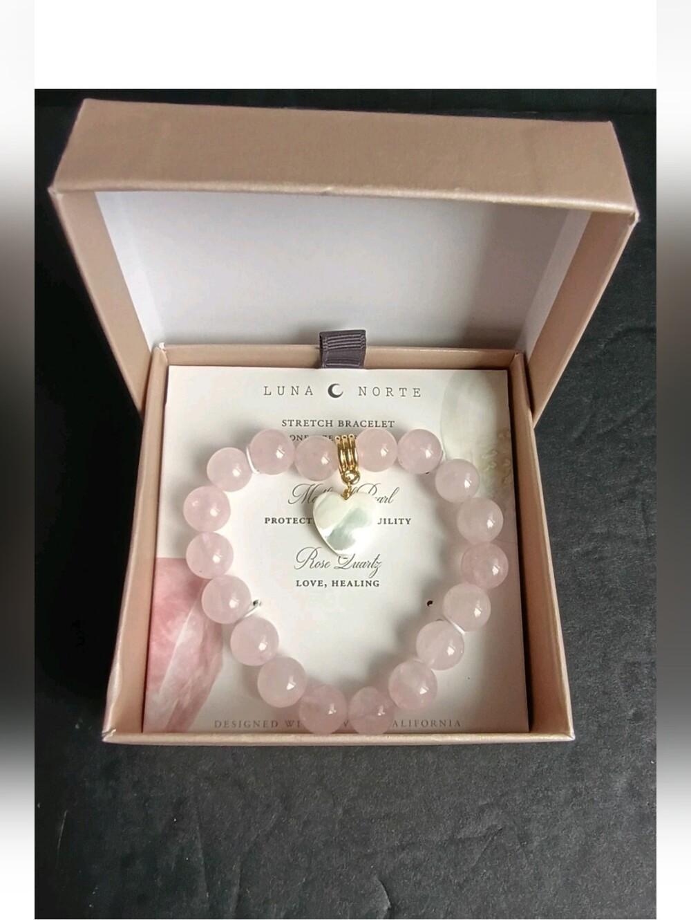 Luna Norte Pink Stretch Bracelet Rose Quartz (One Size Fits Most)